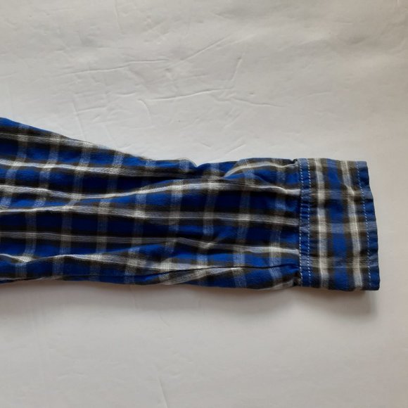 Kenneth Cole Reaction Boys Shirt Button Down Blue Black Plaid Long Sleeve 6-7 - Picture 6 of 12